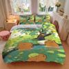 3PCs Capybara, Forest Design Cover Set, Breathable Fabric, Machine Washable (1 Duvet Cover + 2 Pillowcases) (Without Quilt) yy250911172