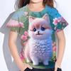 Cute Short Sleeved Shirt Cartoon Print Girls Children Soft Comfortable T-Shirts Girls