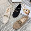 Fashion 2024 New Winter Women's Flat Shoes Plush Warm Snow Boots Fashion Metal Chain Design Walking and Work Wear Ladies Casual Shoes