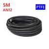5M PTFE Universal Racing Hose AN4-AN12 Stainless Steel Braided Brake Hose Fuel Oil Line Oil Cooler Car Hose Pipe Black Silver