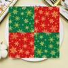 20pcs Festive Christmas Snowflake Napkins - Red & Green Holiday Tableware with Snowflake Patterns, Perfect for Holiday Parties