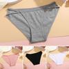 Women Panties Hollow Out Thread Solid Color Low Waist Small Hoop Decor Bikini Panties Elastic Cotton Underpants for Daily Wear And Home Sleep