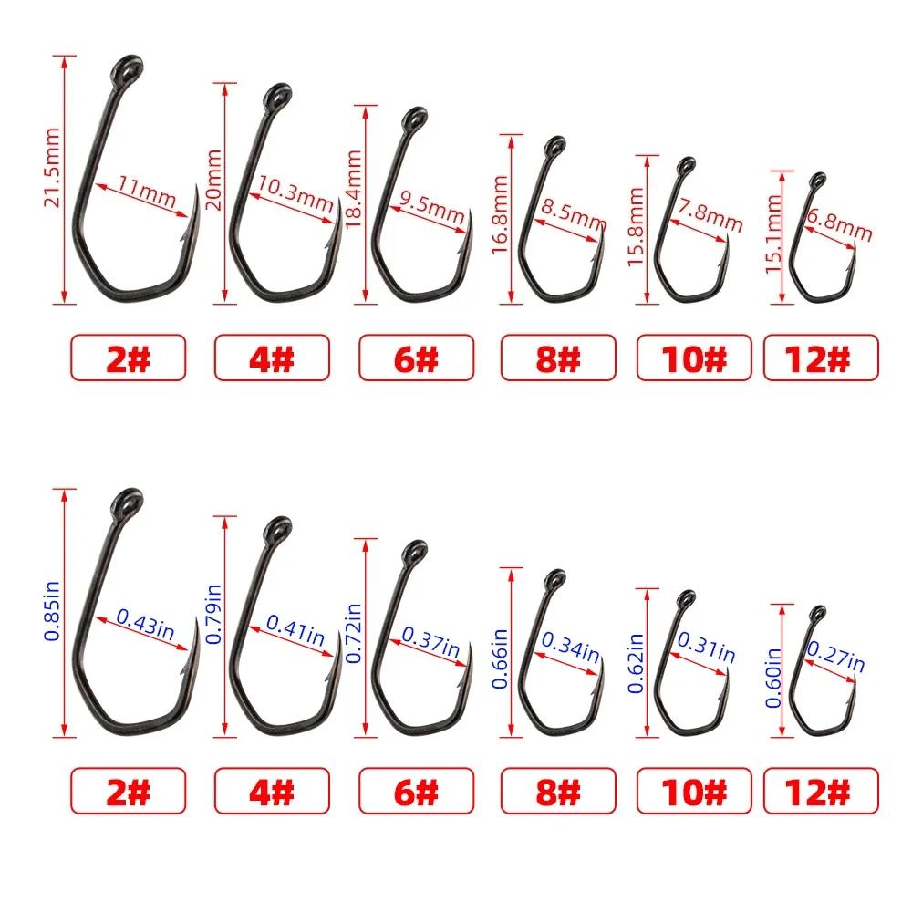 500 pieces per bag Eyed Barbed Fishing Hooks Pinpoint Claw PTFE Coated High Carbon Steel Durable hooks 8019