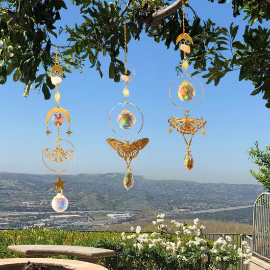 Sparkling Sun Catcher with Chain Reflective Stunning Visual Effect Vibrant Color Window Hanging Pendant Party Decoration