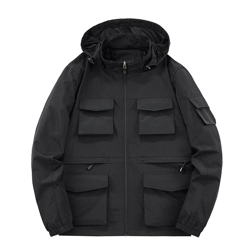 Men's Cotton Windbreaker Spring and Autumn Jacket Bomber Jacket Multi-pocket Men's Tactical Jacket Casual Jacket for Men