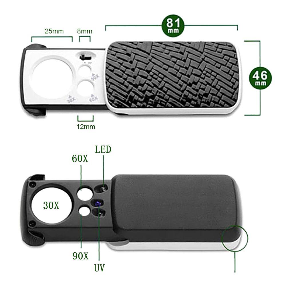 Чтение при большом увеличении со светодиодной УФ акриловой оптической линзой лупой увеличительным стеклом