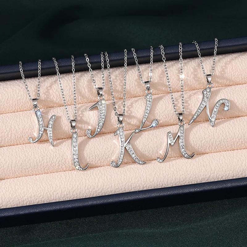 2025 New 26 Letter Zircon Necklace Design, Trendy English Pendant, Fashionable Temperament, High-end Personality, New Necklace