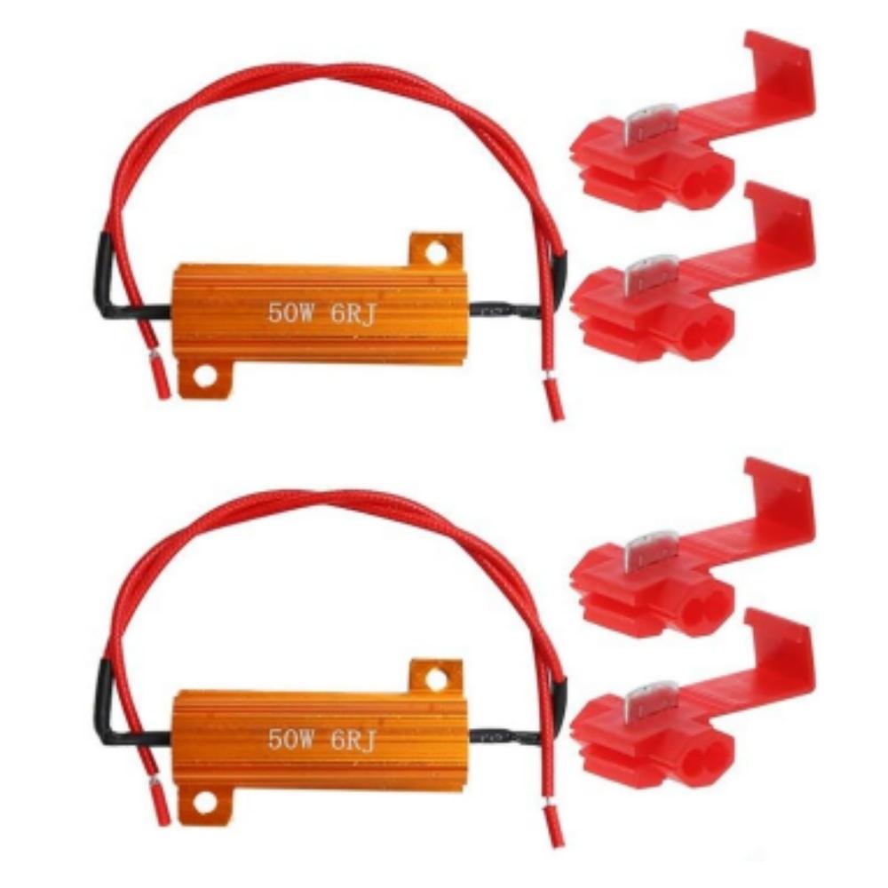 2/4sets 50W 6ohm LED Load Resistors, 50W 6RJ 6ohm LED Decoder, Resolves Turn Signal Flashing Error Codes Load Resistors