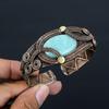 Amazing Aquamarine Gemstone Pure Copper Wire Wrapped Handmade Cuff/Bangle Jewelry