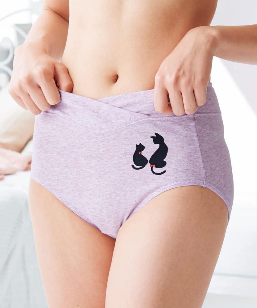 Cotton Comfortable Around the Large Set of 6L [Nissen] High-waisted, Deep-cut Shorts, Blend, Stretchy, Tummy, Women's, Size, 5, Basic,