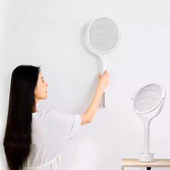 Электрическая мухобойка Yousheng с вращающейся головкой, перезаряжаемая через USB, регулируемая, 3500 Вольт, для использования в помещении и на открытом воздухе, портативная, стоячая ракетка для борьбы с мухами
