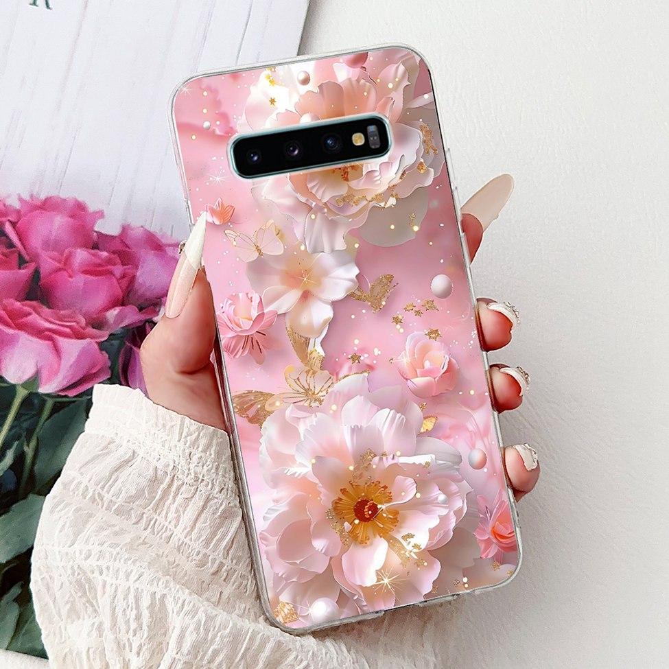 Чехол для Samsung S10 Plus SM-G975F Милый Кавайный Модный Цветочный Роскошный Крутой Расписной Мягкий Чехол для Телефона Samsung Galaxy S10+