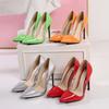 Women 11cm High Heels Fetish Hollow Pumps Lady Wedding Bridal Plus Size Glossy Stiletto Heels Nightclub Party Shoes