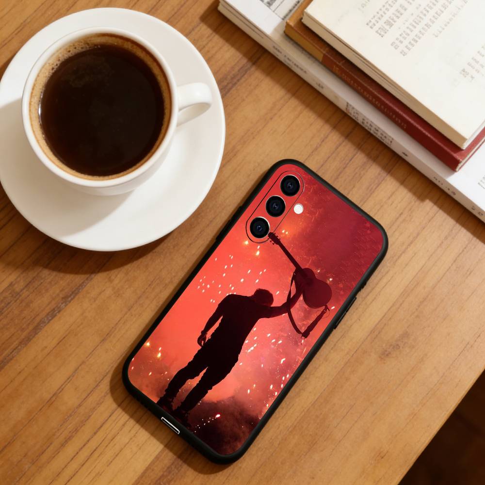 Чехол для телефона Singer E-Ed Sheeran для Samsung Galaxy A73, A72, A71, A70, A53, A52, A51, Другие Мягкий черный чехол