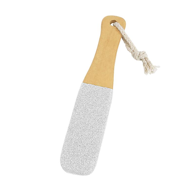 Bamboo Handle 360° Foot File Natural Pumice Stone Exfoliator Professional Pedicure Tool for Callus Removal Dead Skin Scrubbing
