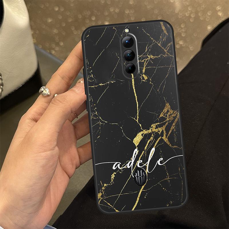 Персонализированный чехол с мраморными инициалами и именем на заказ для Nubia Red Magic 8S Pro Plus Red Magic 8 Pro 6 7 6S 7S Pro 5G 5S 6R Cover Coque