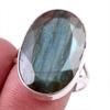 Натуральный лабрадорит драгоценный камень 925 цельное стерлинговое серебро ювелирное кольцо размер 7 L1v58