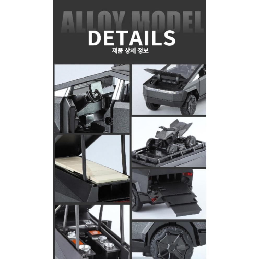 Infinium Die-cast 1:32 Cyber Truck Alloy Pull-back Model Car, A Black
