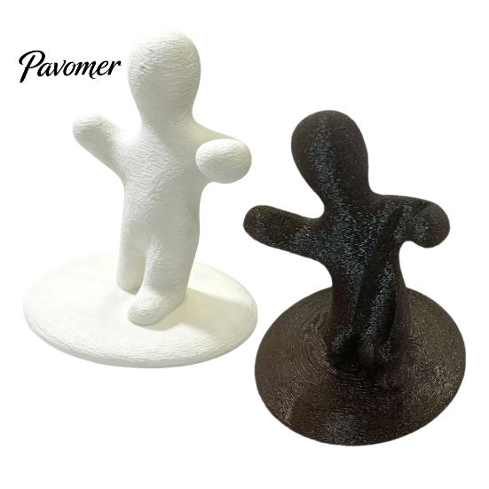 Creative Stationery Holder 3D Printed Funny Figure Pen Holder, Black White Humanoid Desk Office Accessories Organizer for Pencils Pens, Unique