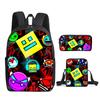 Classic Popular New Geometry Dash 3D Print 3pcs/Set pupil School Bags Laptop Daypack Backpack Inclined shoulder bag Pencil Case