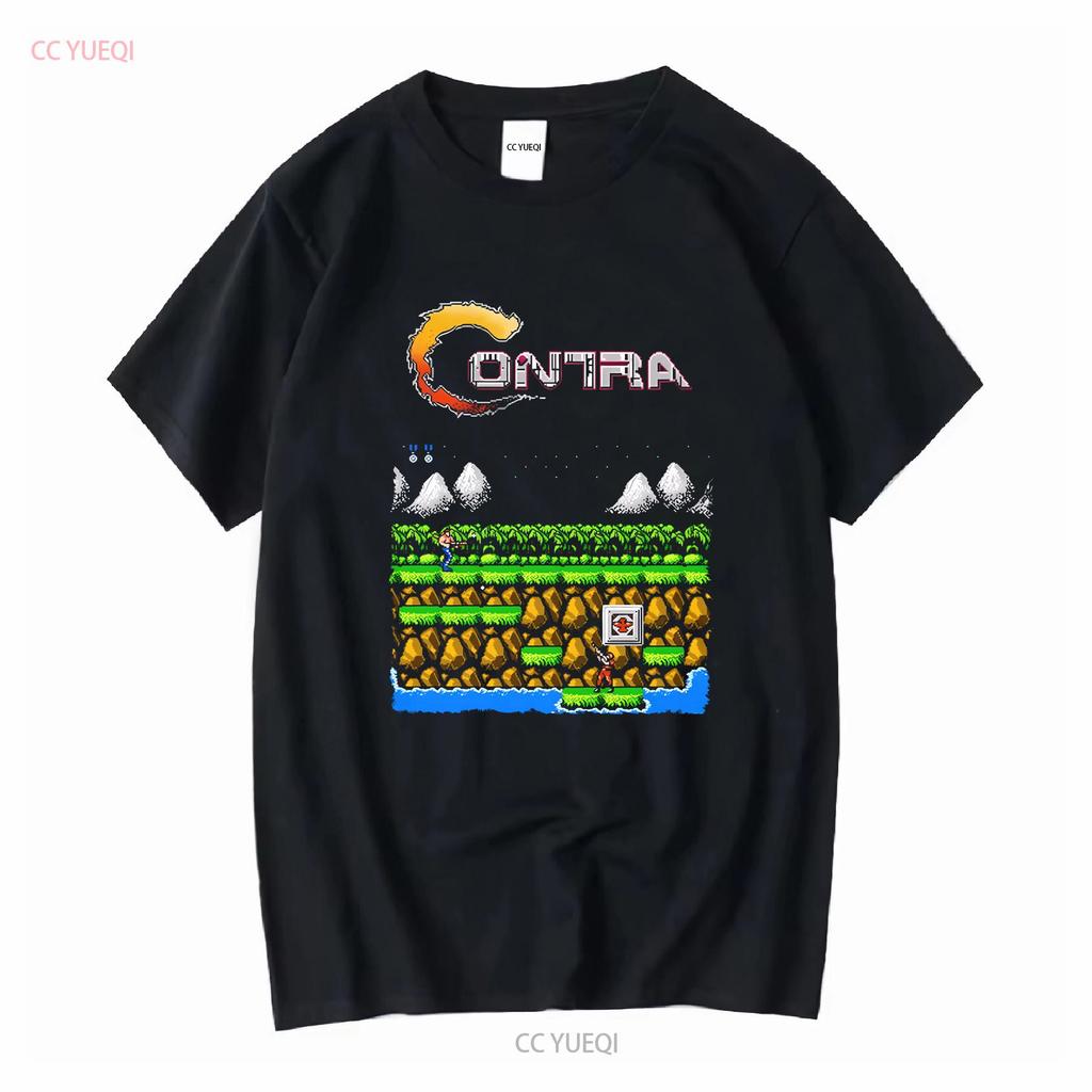 Contra Gryzor Уровень 1 Nes Famicom Игра 8-битный Экран Футболка Аркада Классика Винтаж Ретро Дизайн Все Размеры Винтажная Стирка Повседневная