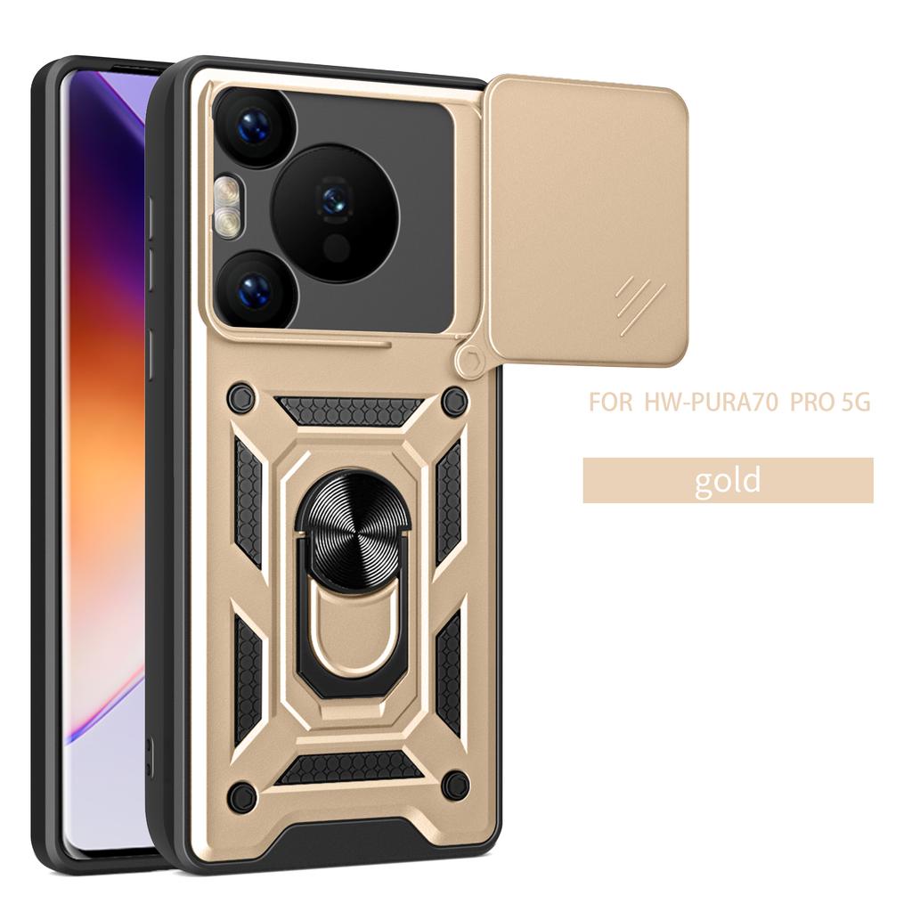 Чехол для Huawei Pura 80 Чехол для телефона Huawei Pura 80 Pro + Pura 80 Ultra Магнитное кольцо-держатель Бронированная задняя крышка со шторкой для защиты камеры