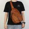Summer First Layer Cowhide Handmade Vintage Chest Bag Front Body Bag Superior Sense Crossbody Bag