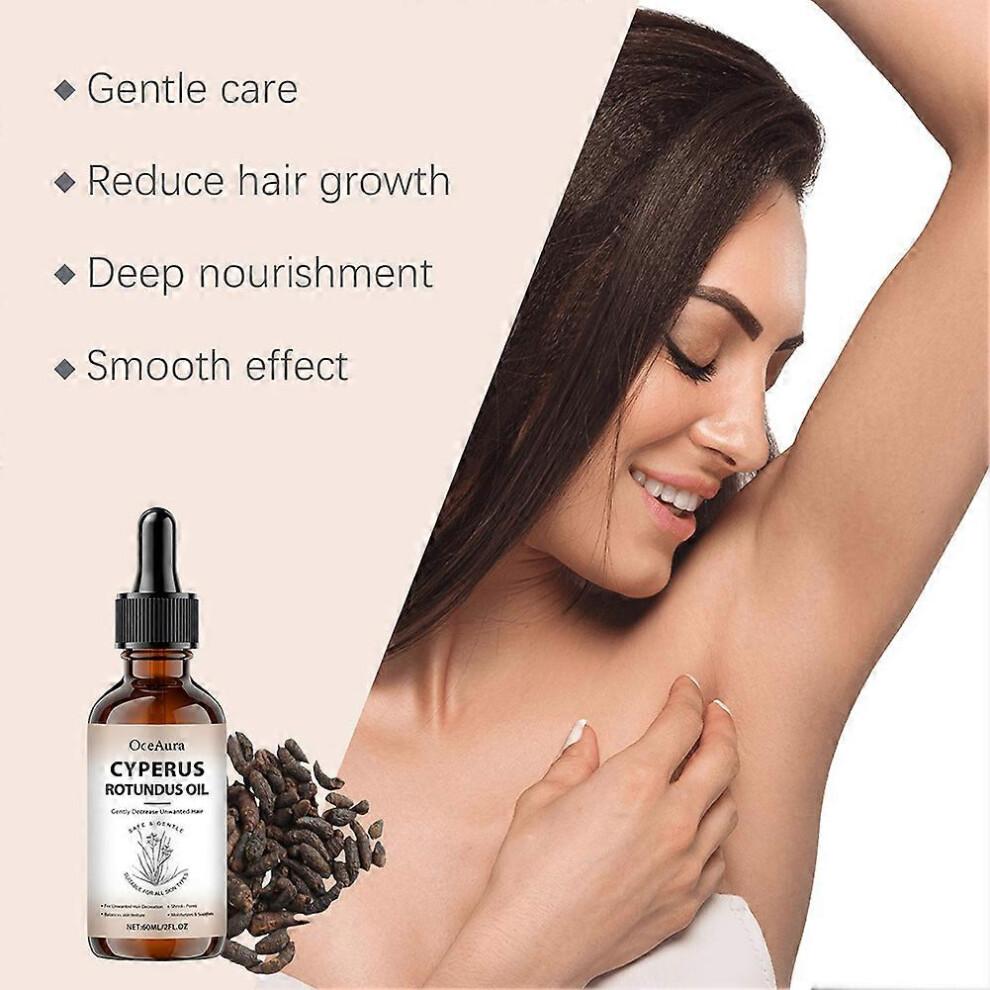 (2pcs)Natural Cyperus Rotundus Oil for Hair Removal, Reduces Body Hair Growth & Smooths Skin, All Skin Types