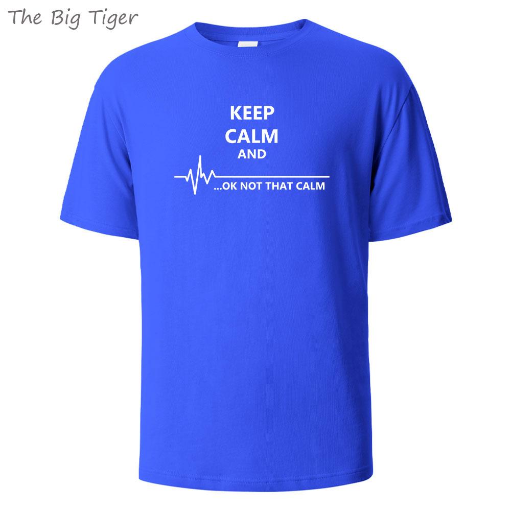 Keep Cale Printed Essential Cotton Tshirt Men Casual Short Sleeve Crew Neck Soft Fabric Breathable Summer Top Mens Tshirt