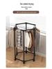 Hexagonal Rotating Indoor Clothes Drying Rack - Multi-Functional & Movable Floor-Standing Shelf