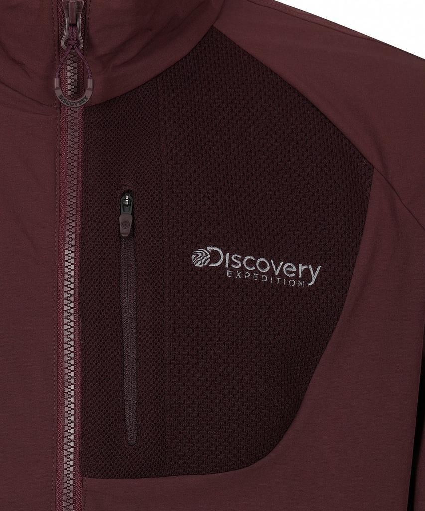 Мужская тканая тренировочная куртка Discovery Expedition с высоким воротником для активного отдыха (D/Вино)