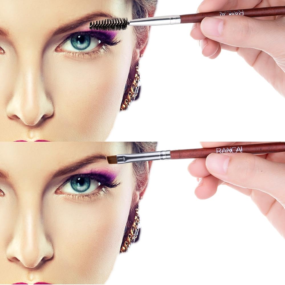RANCAI Кисть для бровей Duo, угловая расческа для бровей, профессиональные кисти для красоты, кисти для макияжа для ресниц, кисть для бровей, инструменты для растушевки макияжа