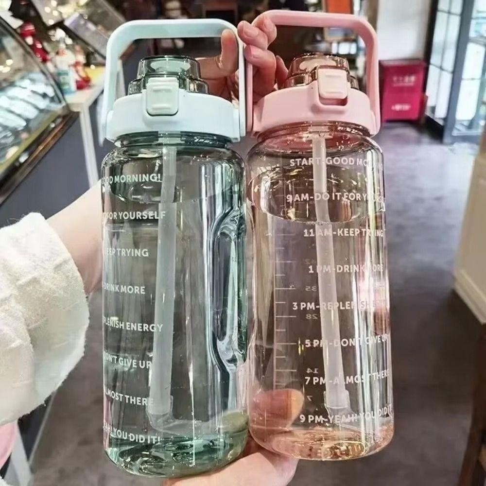 Portable Straw Water Bottle 2L Drink Bottle New Water Cup