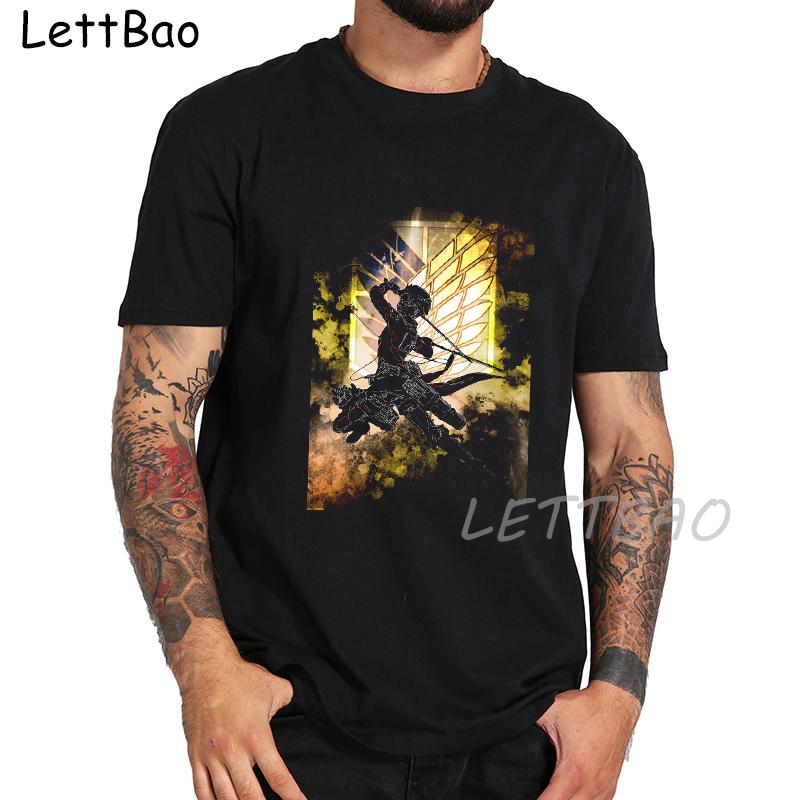 Men Kawaii The Survey Corps Graphic Tees Japanese Anime Attack On Titan T Shirt Funny