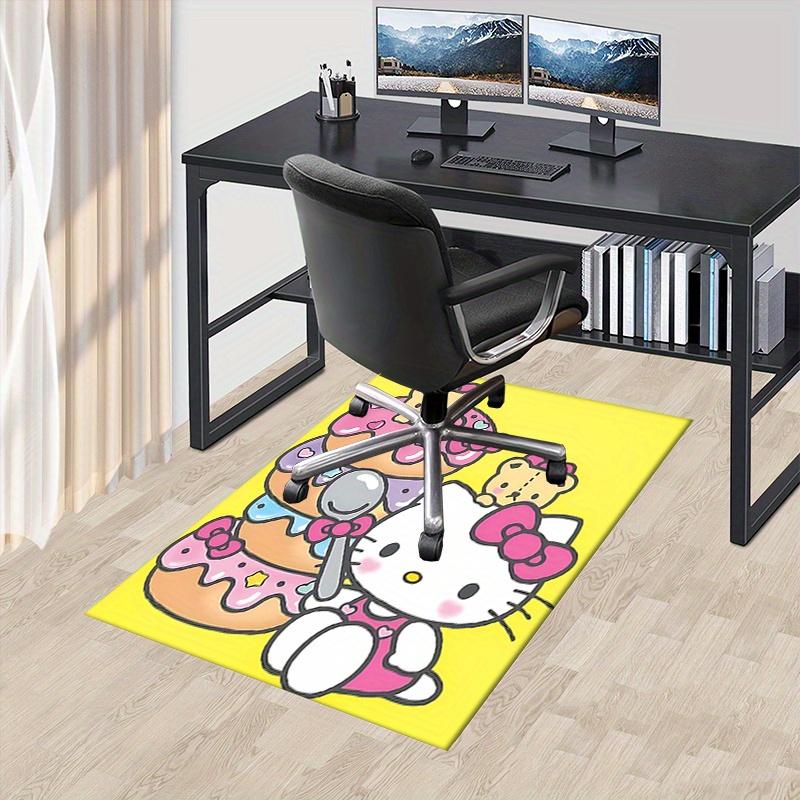 Office Rug Hello Kitty, Donuts Anti-Slip Rug, Machine Washable for Living Room, Bedroom, Office, Multiple Sizes, Bedroom Mat, Decorative Mat, Durable