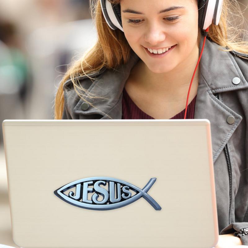 Christian Fish Sticker Car Emblem Sticker Jesus Fish Emblem Car Window Decal Acrylic Christian Bumper Stickers Religious