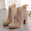 Women's Heeled Ankle Boots Fashion Sexy Pointed Woman Short Boots  Spring Autumn New Plus Size 43 Women Shoes Botas De Mujer