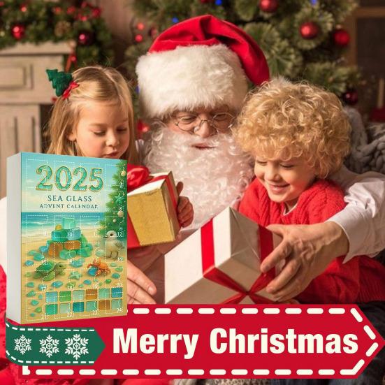 Рождественский адвент-календарь «Рождественская елка из морского стекла» 2025 24 дня Праздничный обратный отсчет