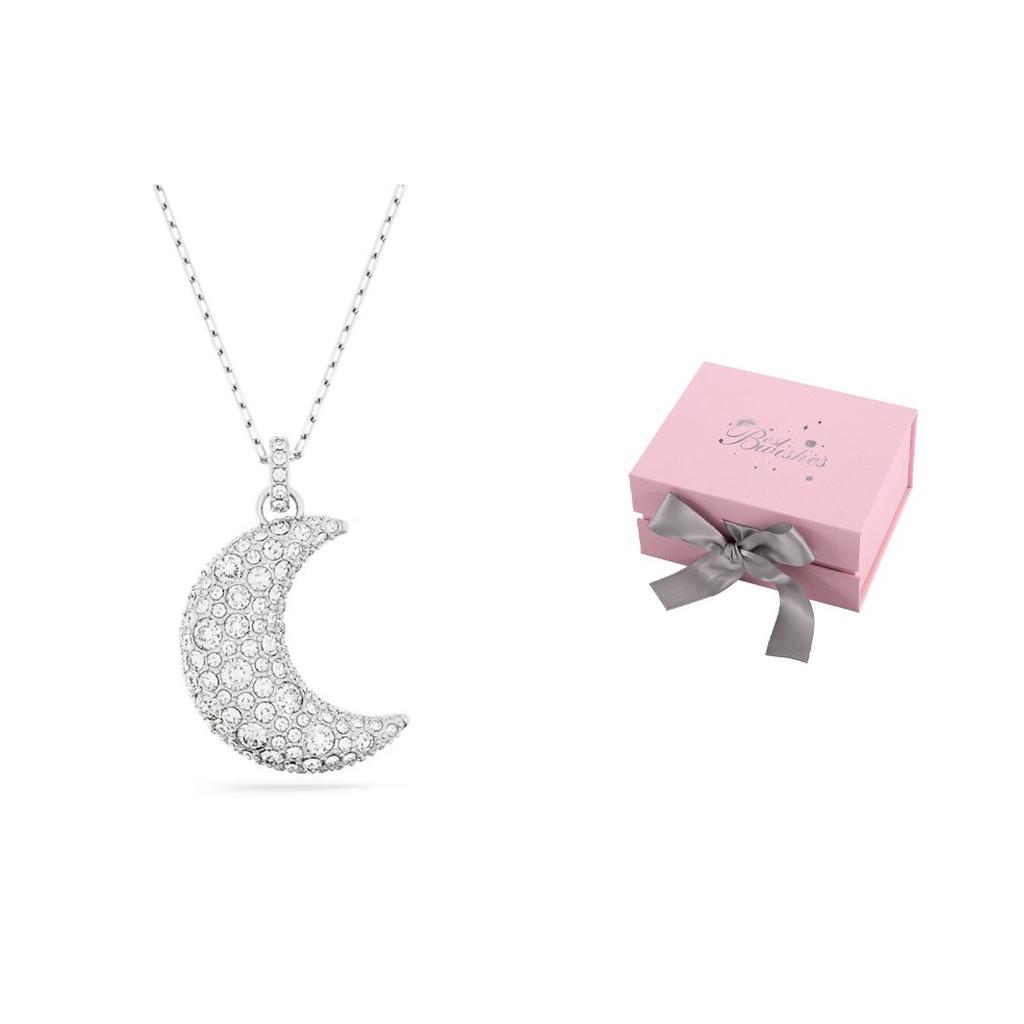 Swarovski Серия Luna Дизайн Полумесяца Посеребренное покрытие Никелем Ожерелье Женское Серебро 5666181