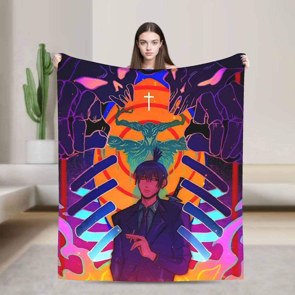 Chainsaw Man Reze Anime Blanket Quality Super Warm Throw Blanket Winter Travel Home Decor Fashion Bedspread