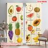 2pcs 2D Flat Printing Drapes Fresh Fruit Illustration Polyester Without Electricity Seasonal Party & Holiday Decor Use for All