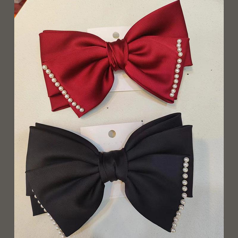 Satin Bow Spring Clip: Elegant Large Hair Accessory for 2023