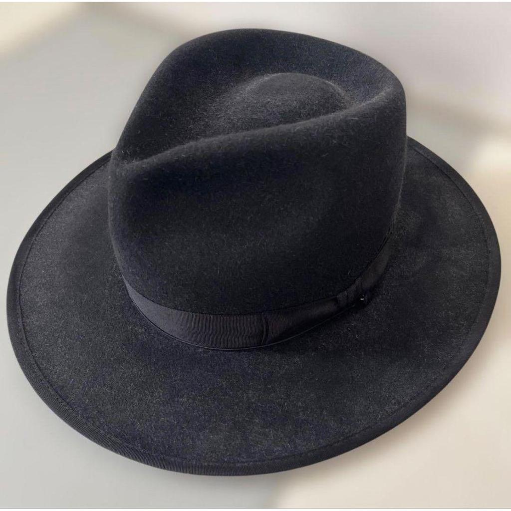 Б/у меховая шапка Schott x Stetson One Star Черная 57см