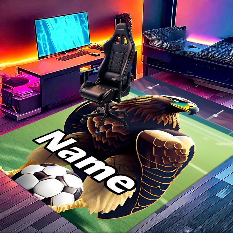 Custom Name Personalized Go Ahead Eagles Print Carpet, Versatile Home Decor Rug, for Playroom, Apartment, Balcony, Entryway, Hallway Gift