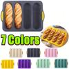 New 4 Grids Silicone Mold French Bread Baking Mold Bread Baking Tray Nonstick Cake Baguette Mold Pans Bread Baking Tools 7 Color