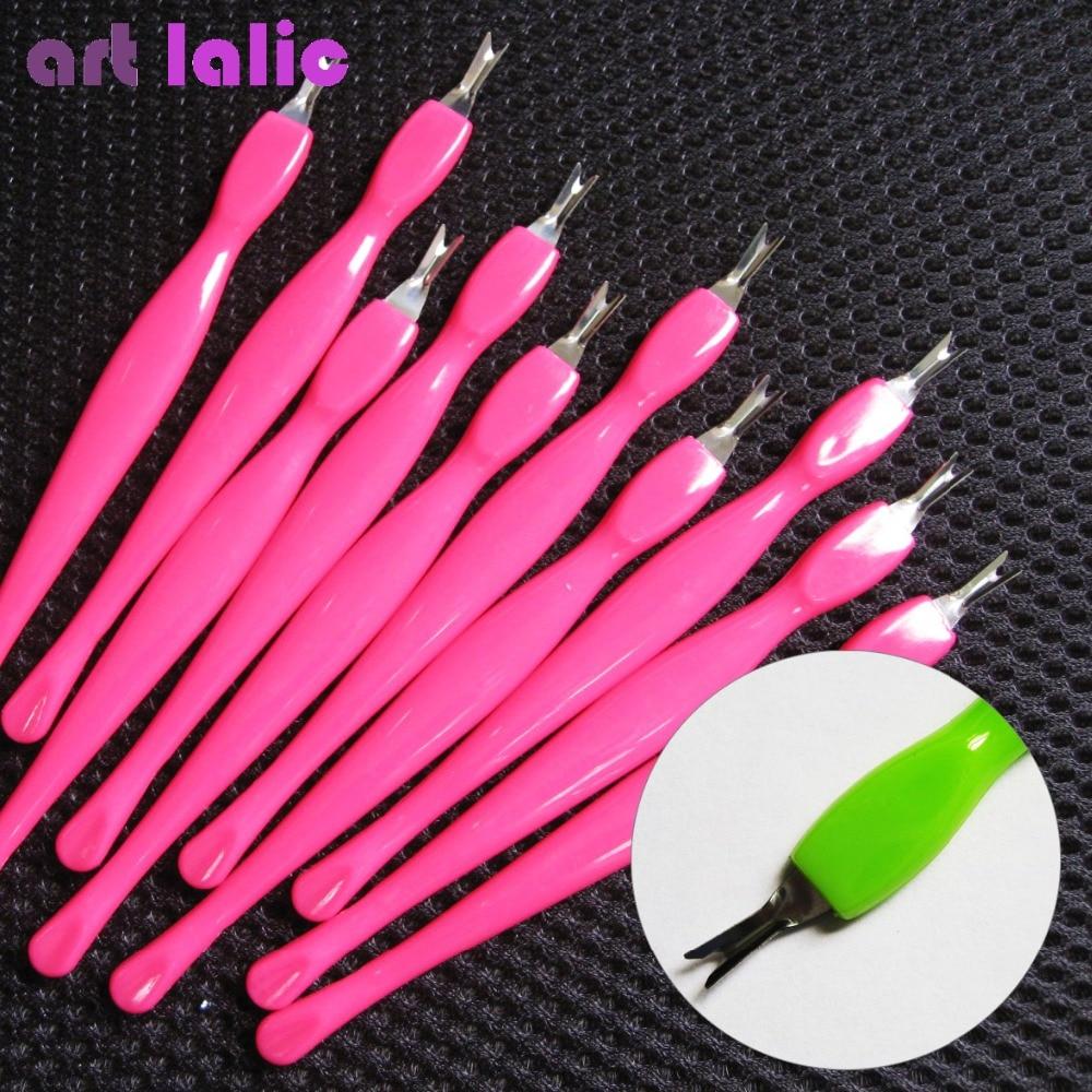10 Pcs Professional Full Size Cuticle Pusher Trimmer Pedicure Nail Art Toe Manicure Tool