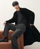 Draw Fit Handmade Cashmere Double Robe Coat [Black]