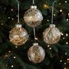 Christmas Ball Ornament Faux Pearl Glittery Tree Decoration Festive Hanging Baubles with Rope Party Decor