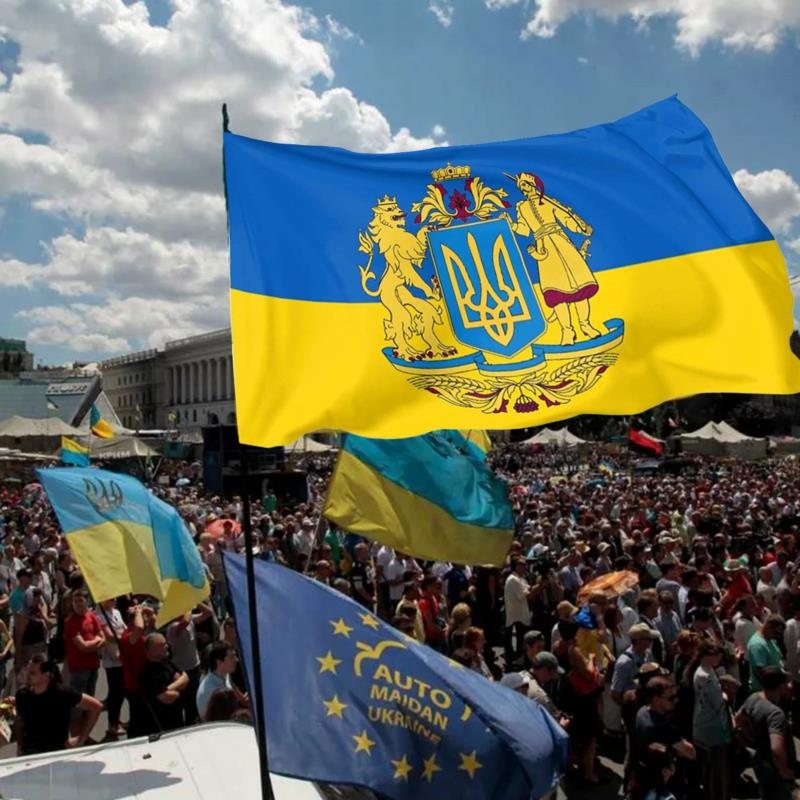 Украинский флаг 3 фута x 5 футов 150x90 см Ярко-синий и желтый Национальные флаги Украины
