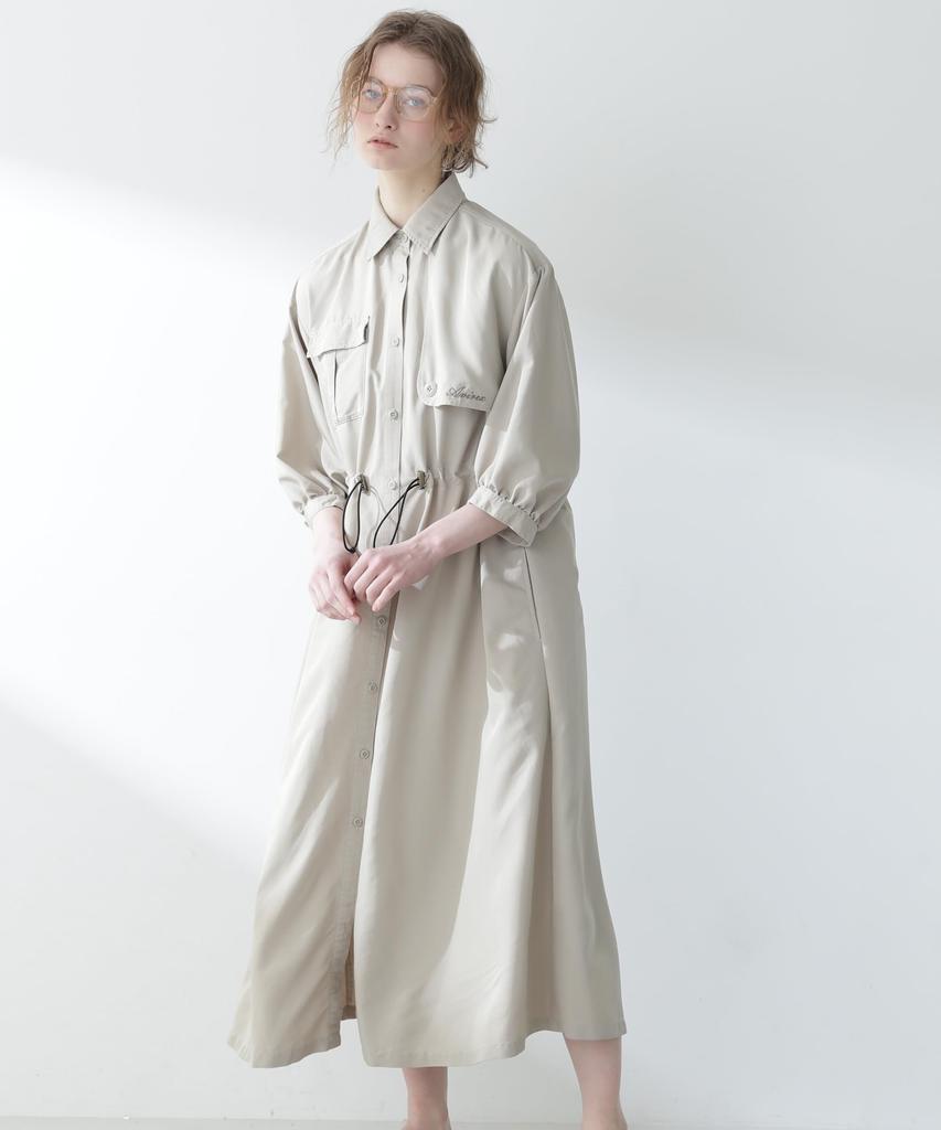 AVIREX STORM FLAP LONG SHIRT DRESS WOMEN'S F 040 beige 783-4220603